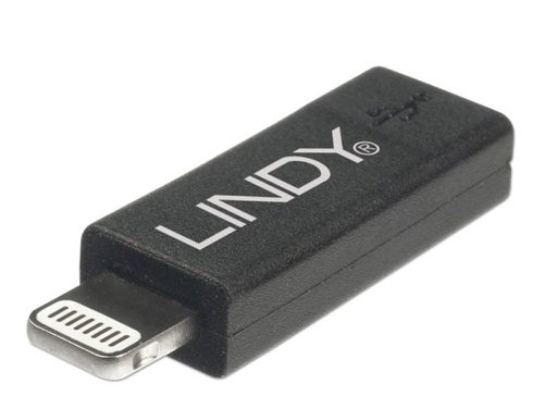 Lindy 41076 kaabli soomuutja USB Micro-B Apple Lightning-ühendus Must