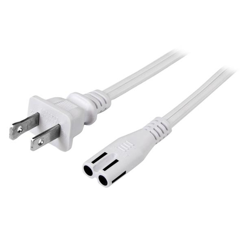 StarTech.com Cable de alimentación estándar para computadora portátil blanca de 6 pies: NEMA 1-15P a C7 - PXT101NB6W