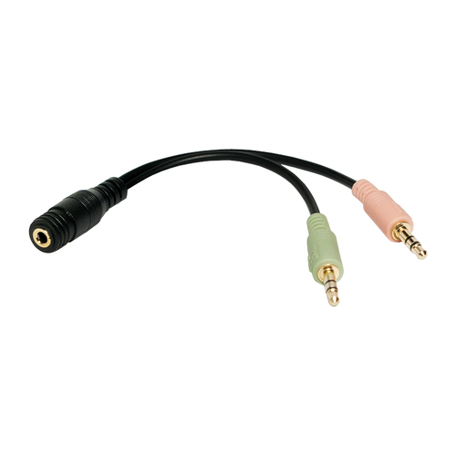 Logilink Audio-Kabel,2x3,5mm 3-Pin/M zu 3,5 mm 4-Pin/F,zwart.