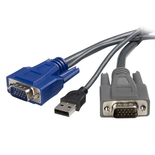 StarTech.com 3 m ultradünnes USB VGA 2-in-1-KVM-Kabel - Schwarz