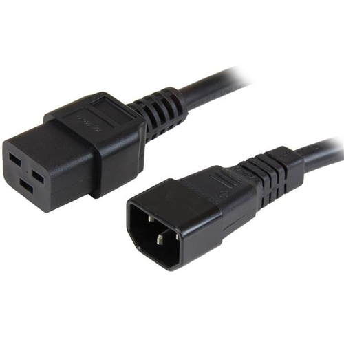 PXTC14C19143 StarTechcom Cable de 91cm C14 a C19 de servicio pesado de 25mm2 para alimentación de ordenadores - Cable de alimentación - IEC 60320 C19 a IEC 60320 C14 - CA 110 V - 90 cm - negro