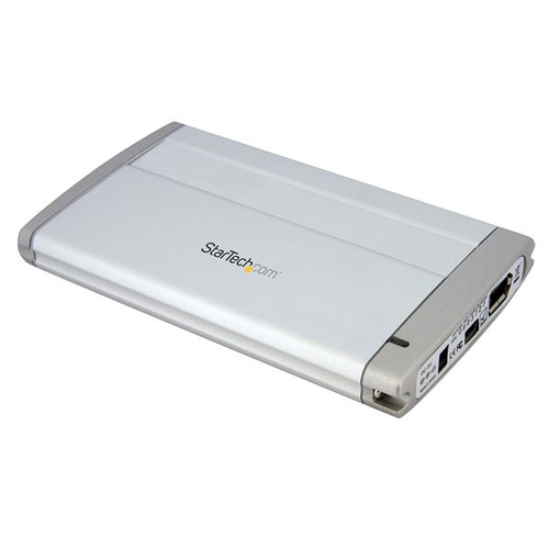 StarTech.com 2.5in USB FireWire SATA External Hard Drive Enclosure Hõbe 2.5