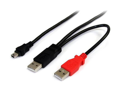 CONNECT AND POWER YOUR EXTERNAL MINI-USB EQUIPPED HARD DRIVE THROUGH TWO STANDAR
