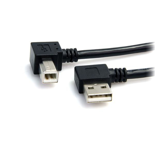 StarTechcom Cable USB 91cm para Impresora Acodado en Ángulo - 1x USB A Macho - 1x USB B Macho - Adaptador Negro - Cable USB - USB M a USB Tipo B M - USB 20 - 91 cm - conector de 90 moldeado - negro - para P/N ICUSB23208FD ICUSB23216FD ICUSB232D - USB2HAB2RA3