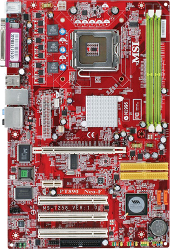 PT890 NEO-V MSI PT890 Neo-V - Motherboard - ATX - PT890 - LGA775 Socket - UDMA133 SATA RAID - Ethernet - 6-channel audio