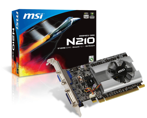 MSI N210-D512D2 graafikakaart NVIDIA GeForce 210 0,5 GB GDDR2