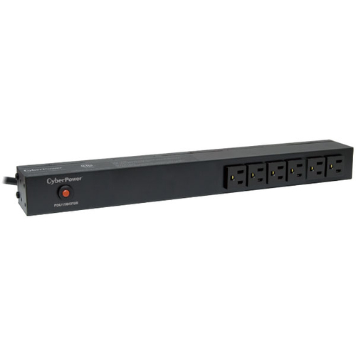 PDU15B6F8R PDU Básico Para Distribución de Energía Con 8 Tomas NEMA 5-15R Traseras y 6 Tomas 5-15R Frontales 1UR 15 Amp 120 Vca PDU15B6F8R