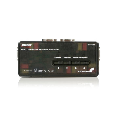 4PORT USB VGA KVM SWITCH WITH AUDIO AND CABLES