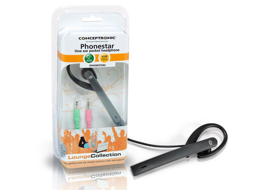 Conceptronic CPHONESTAR2 Laisvų rankų įranga Vielinis Ausinės su kabliukais Pilka