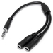 Slim Stereo Splitter Cable - 3.5mm Male To 2x 3.5mm Female